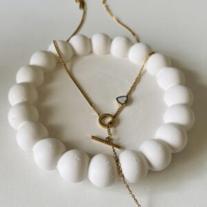 Golden Heart Lariat Necklace