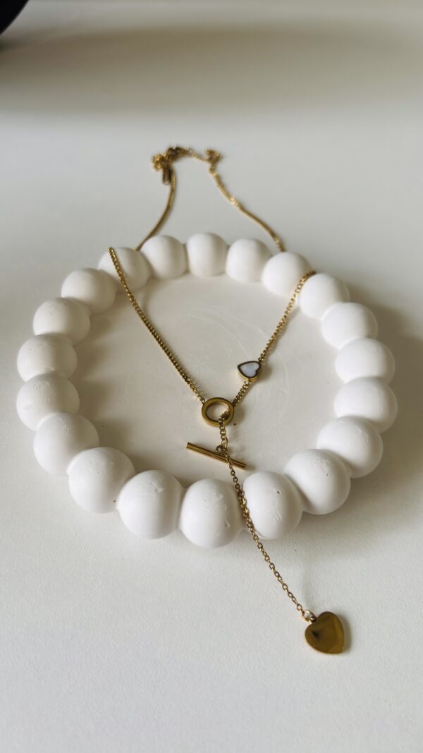 Golden Heart Lariat Necklace