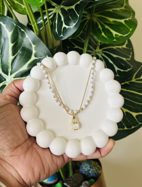 Pearl & Lock Charm Necklace