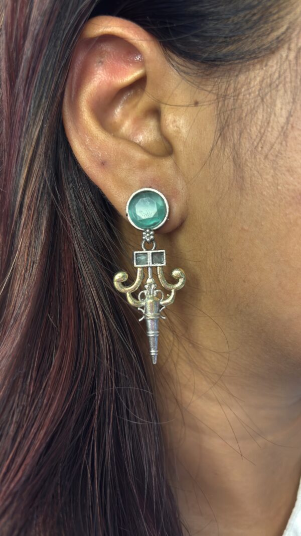 Royal Scroll Drop Earrings - Image 2