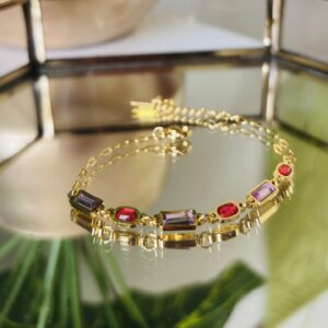 Empress Garnet & Amethyst Chain Bracelet